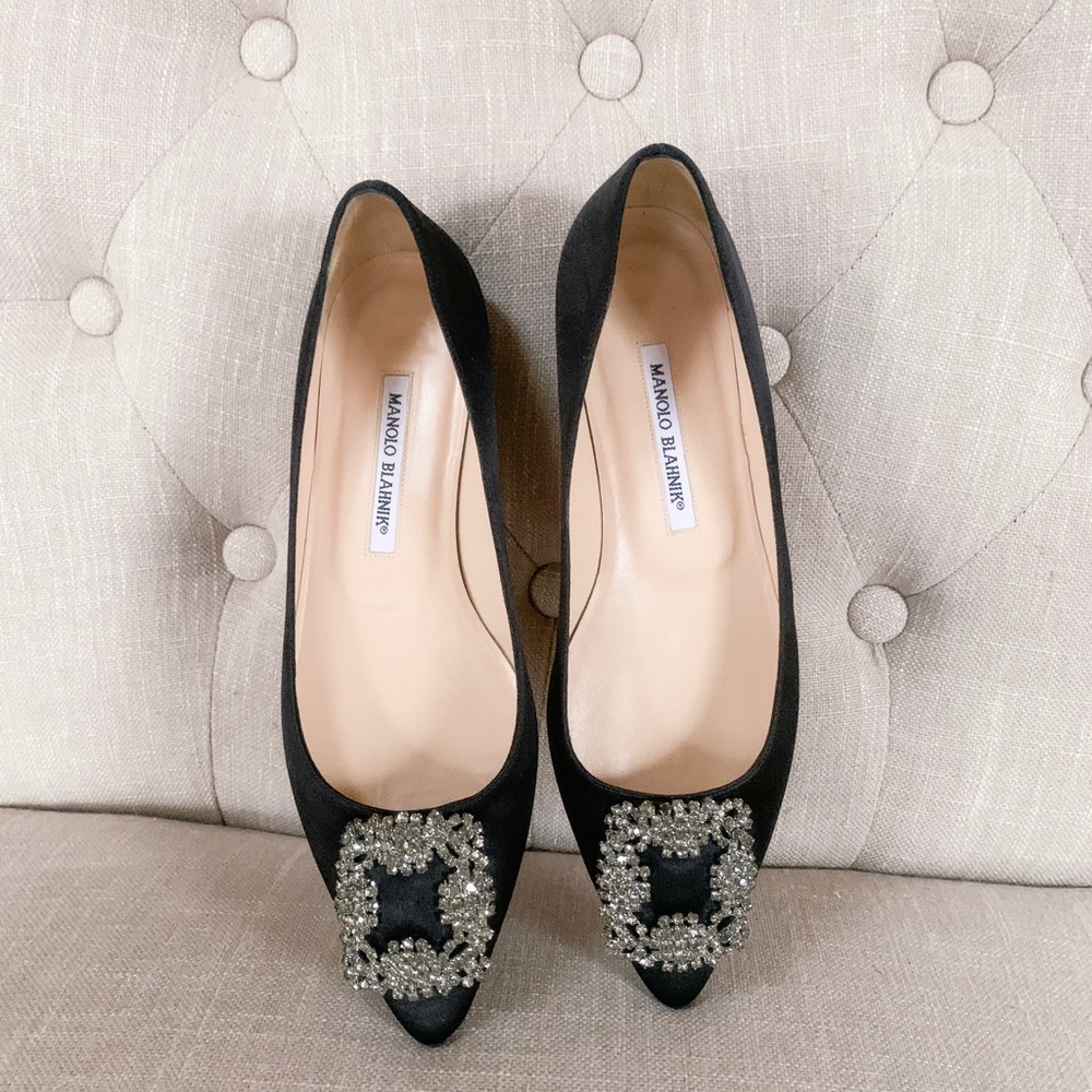 Manolo Blahnik Satin Ballerina Flat